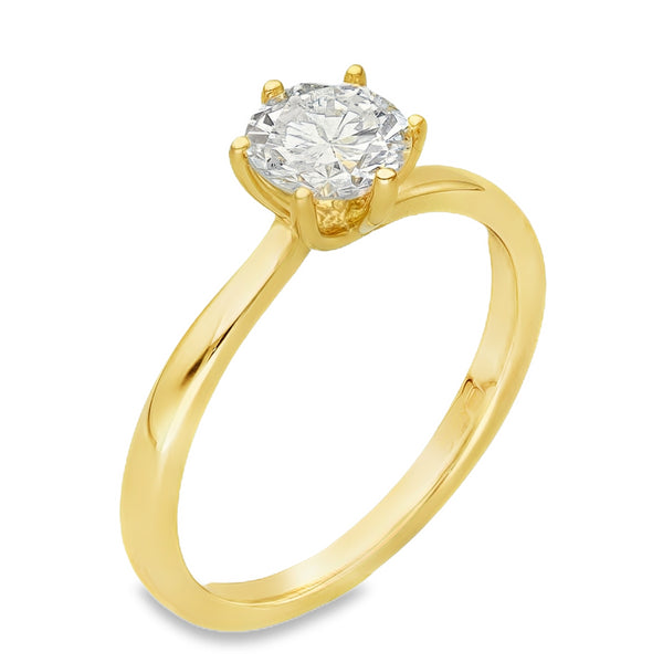 18ct Yellow Gold Diamond Solitaire Engagement Ring - 0.77ct
