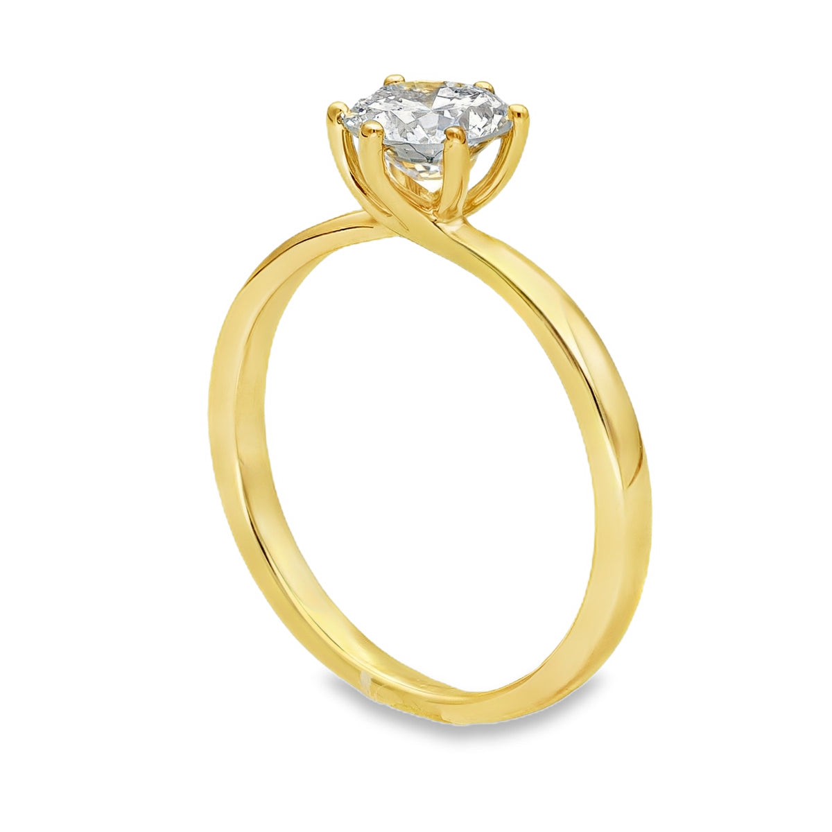 18ct Yellow Gold Diamond Solitaire Engagement Ring - 0.77ct