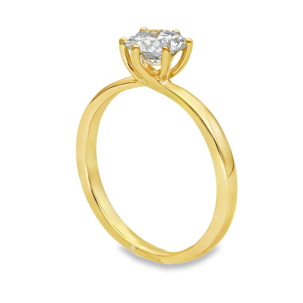 18ct Yellow Gold Diamond Solitaire Engagement Ring - 0.77ct