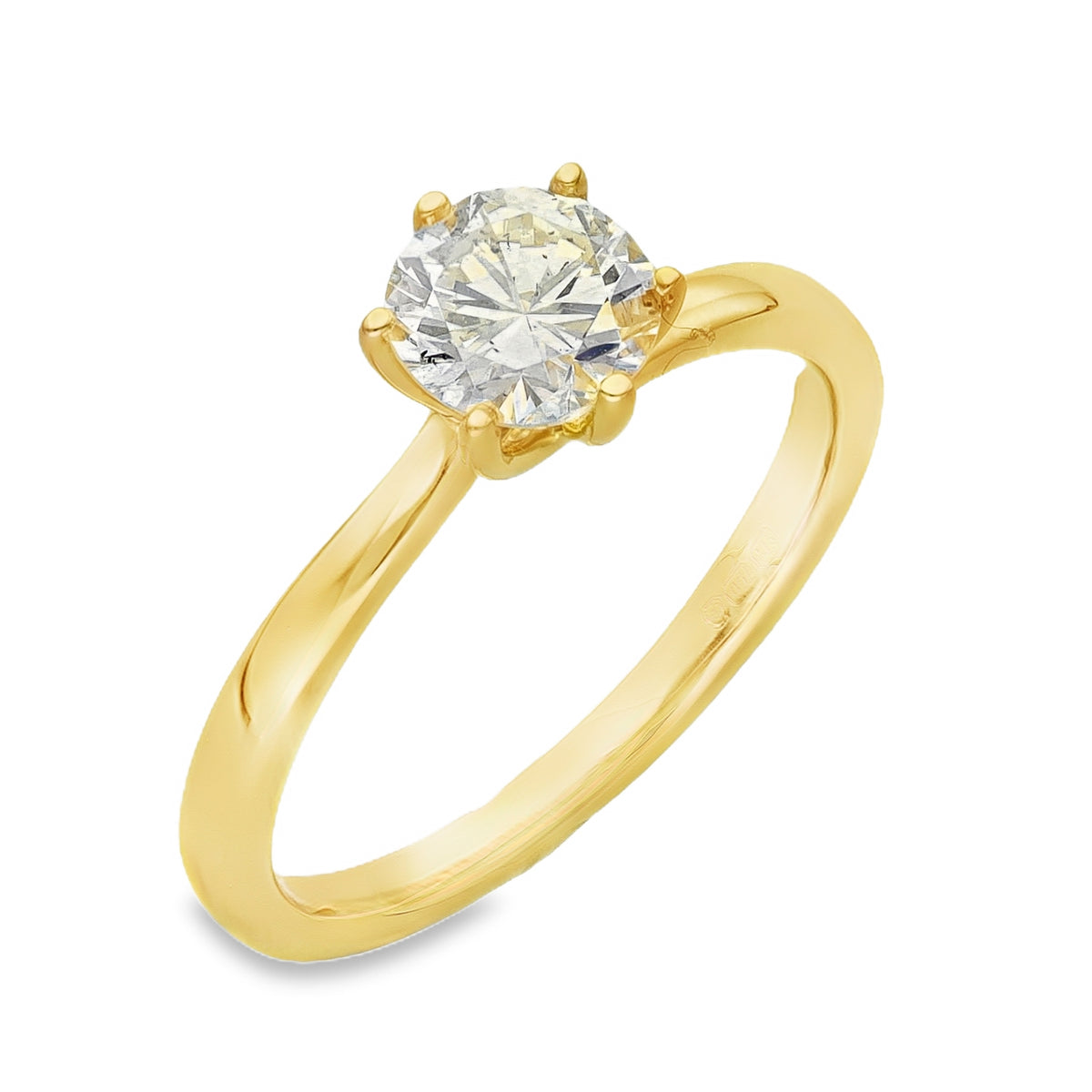 18ct Yellow Gold Diamond Solitaire Engagement Ring - 0.77ct