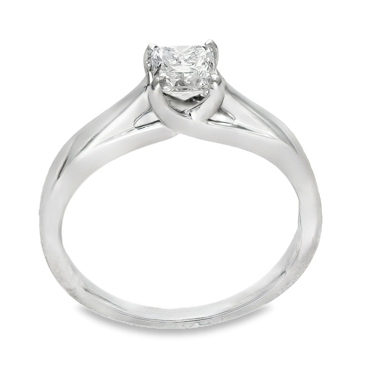 18ct White Gold Diamond Solitaire Engagement Ring - Size K - 0.50ct