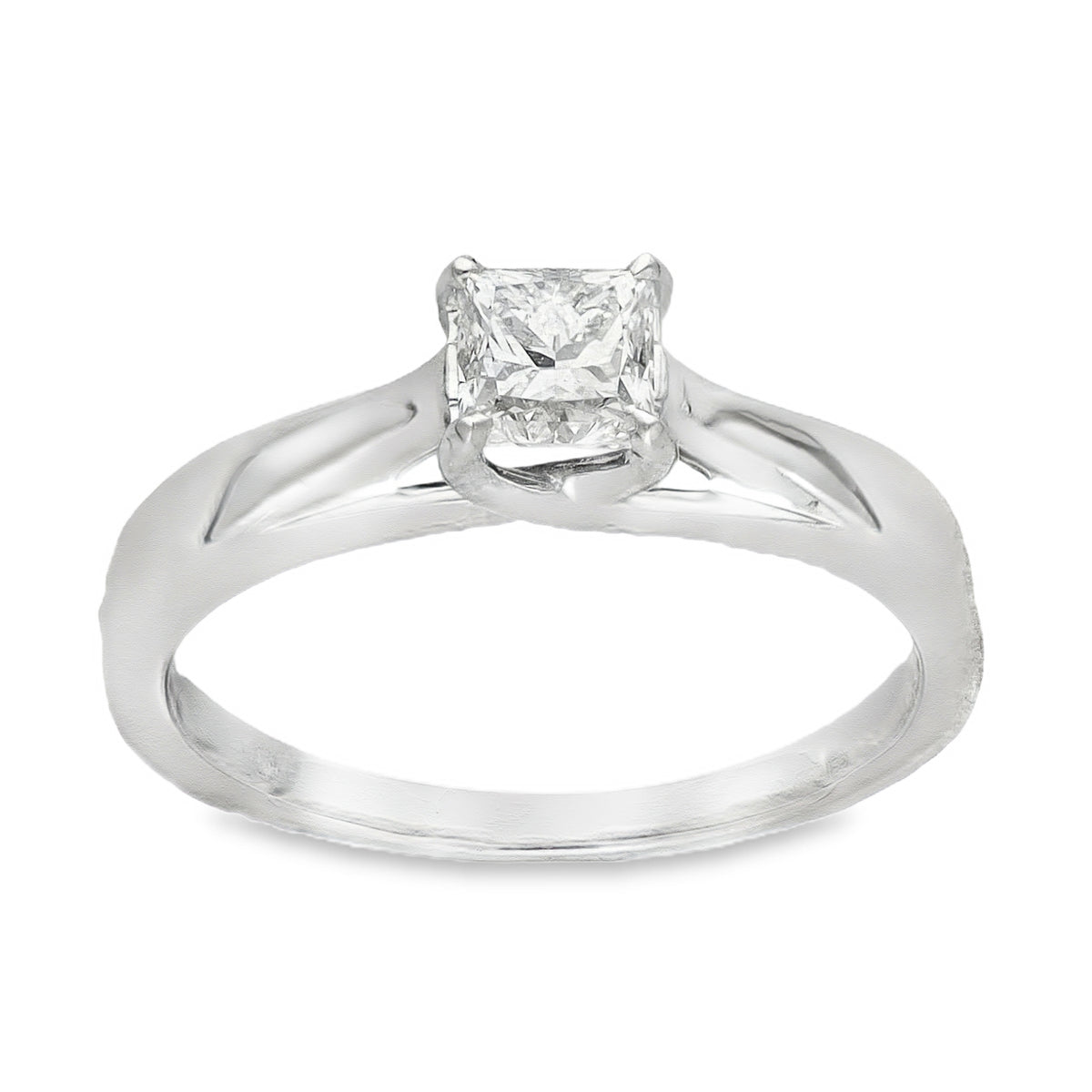 18ct White Gold Diamond Solitaire Engagement Ring - Size K - 0.50ct