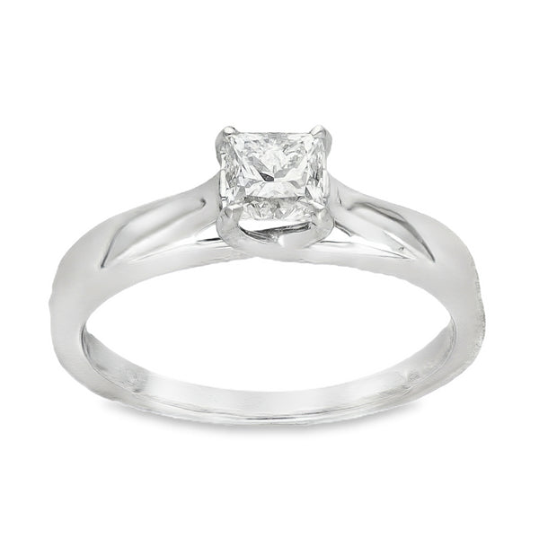 18ct White Gold Diamond Solitaire Engagement Ring - Size K - 0.50ct