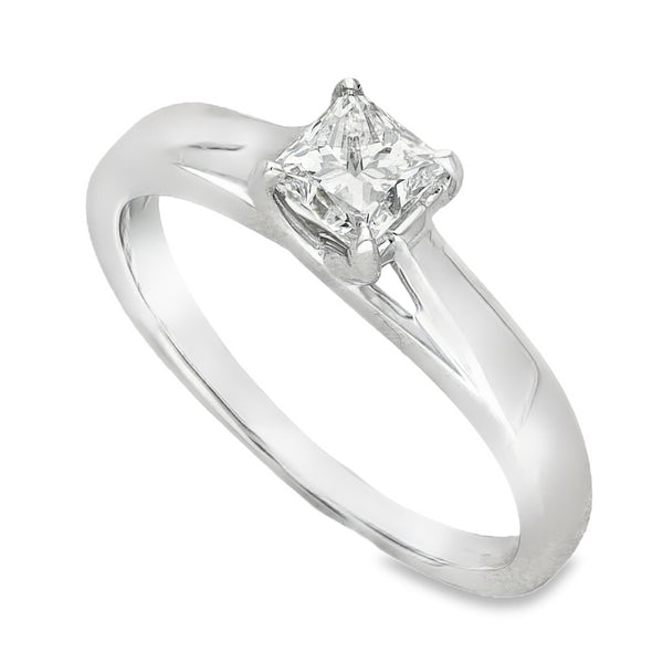 18ct White Gold Diamond Solitaire Engagement Ring - Size K - 0.50ct