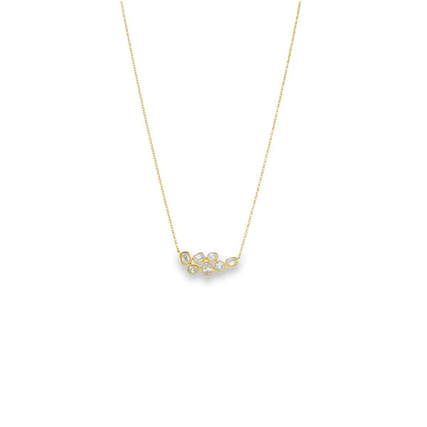 Lab Grown 0.76ct Yellow Gold Certified Mixed-Cut Scatter Pendant & Necklace - D-F/VVS-VS