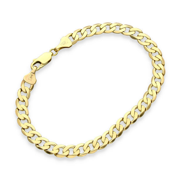 9ct Yellow Gold Oval Curb Bracelet - 7" - 9.4g