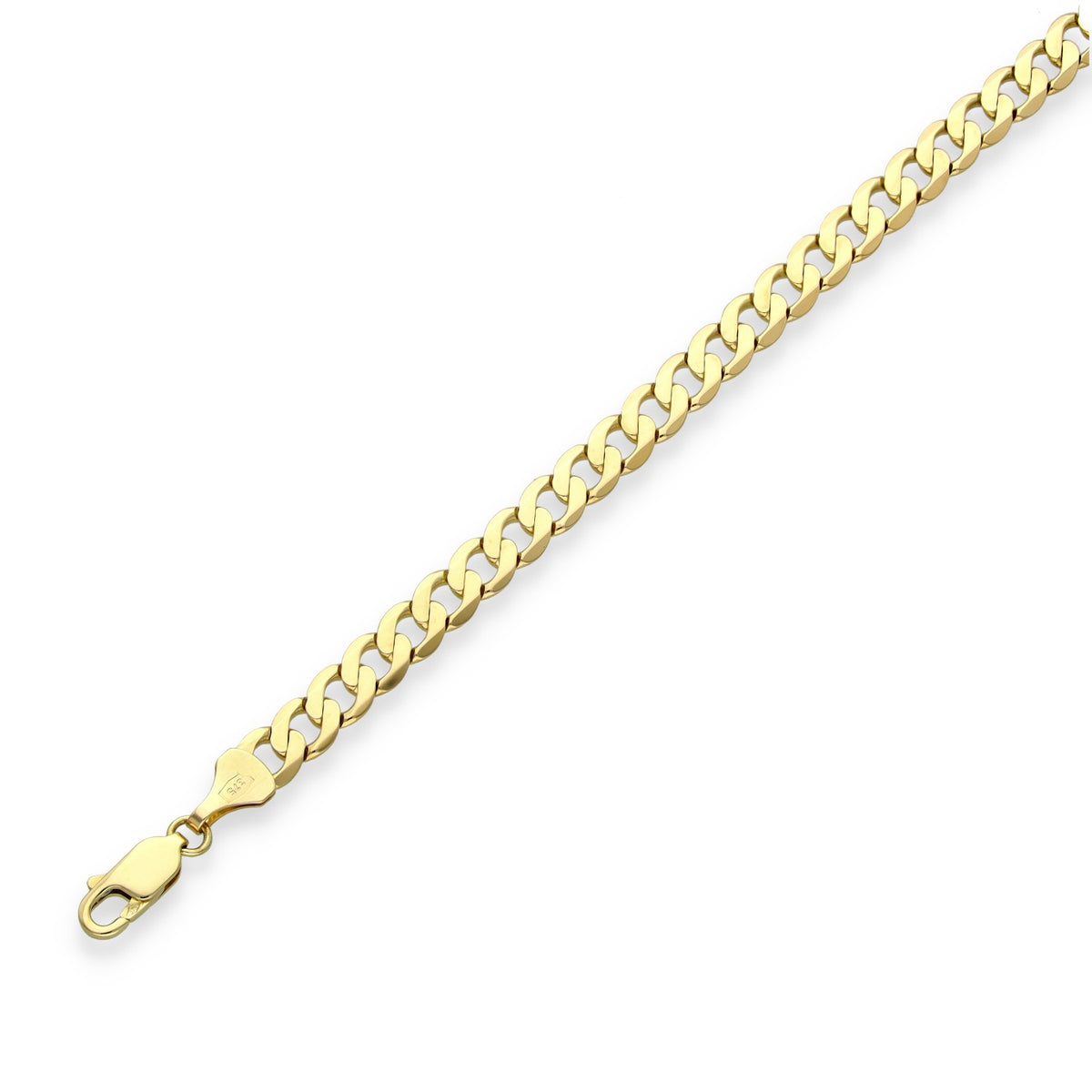 9ct Yellow Gold Oval Curb Bracelet - 7" - 9.4g