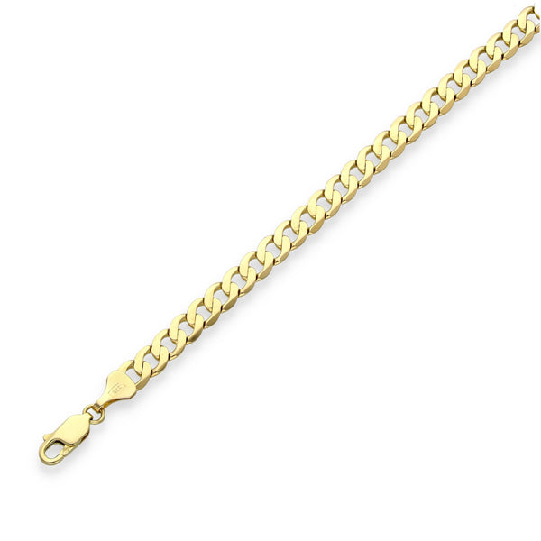 9ct Yellow Gold Oval Curb Bracelet - 7" - 9.4g