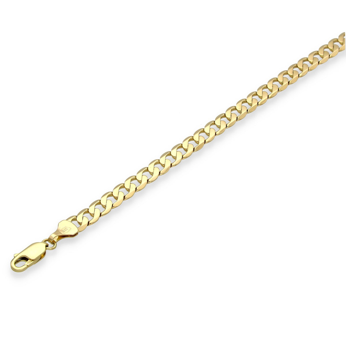9ct Yellow Gold Oval Curb Bracelet - 7" - 9.4g