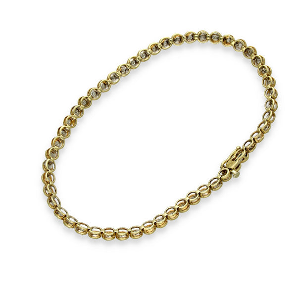 9ct Yellow Gold Illusion-Set Diamond Tennis Bracelet - 0.25ct