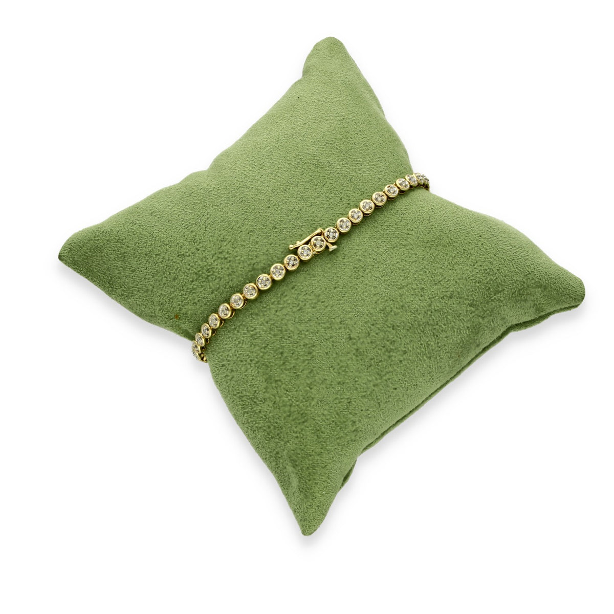 9ct Yellow Gold Illusion-Set Diamond Tennis Bracelet - 0.25ct