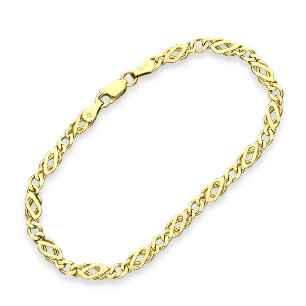 9ct Yellow Gold Celtic Link Bracelet - 7" - 3.8g