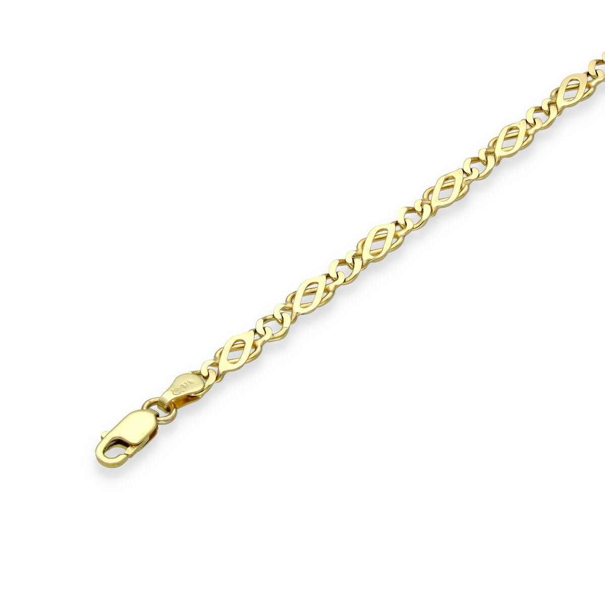 9ct Yellow Gold Celtic Link Bracelet - 7" - 3.8g