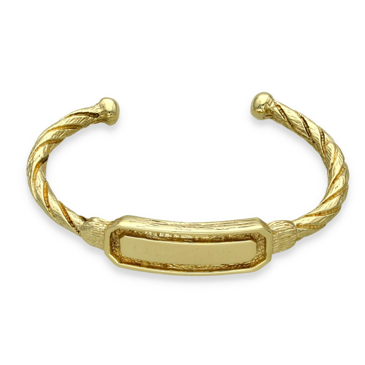 9ct Heavy I.D Twist Torque Bangle 35.0g
