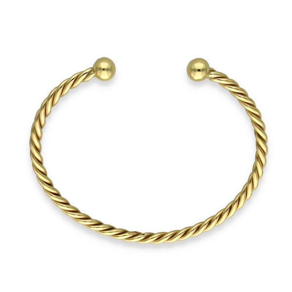 9ct Yellow Gold Twist Torque Bangle 10.5g