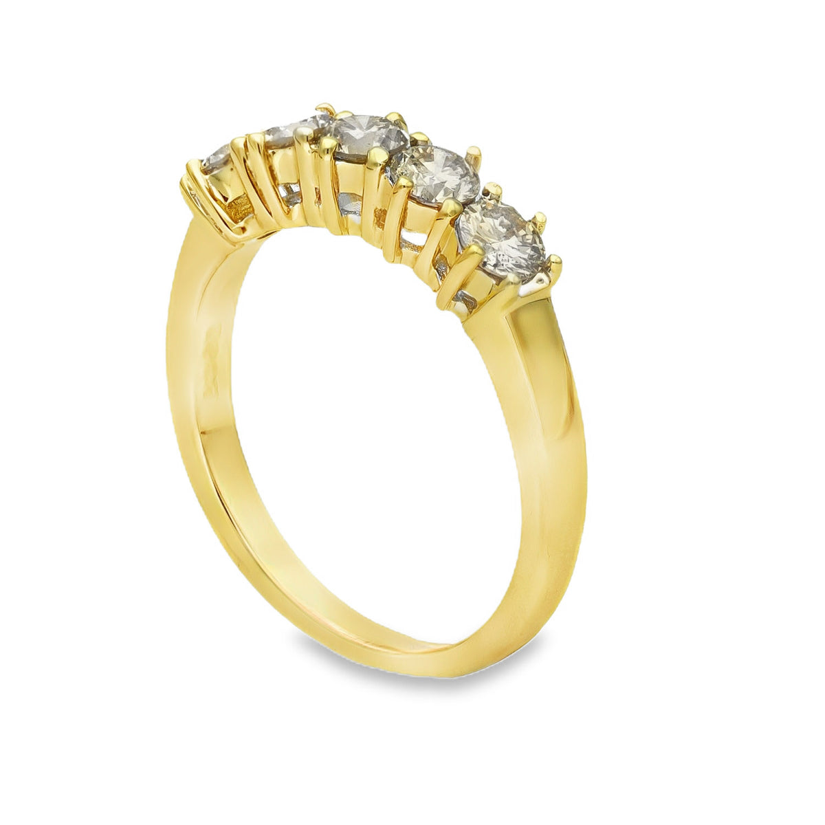 18ct Yellow Gold Diamond Half-Eternity Ring - Size P - 1.00ct