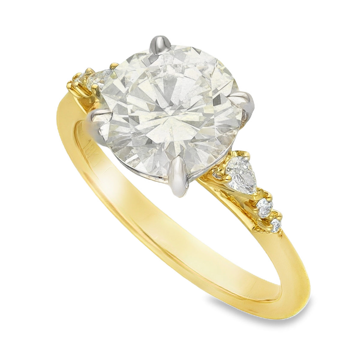 18ct Yellow Gold Diamond Solitaire Engagement Ring -  Size M - 2.73ct