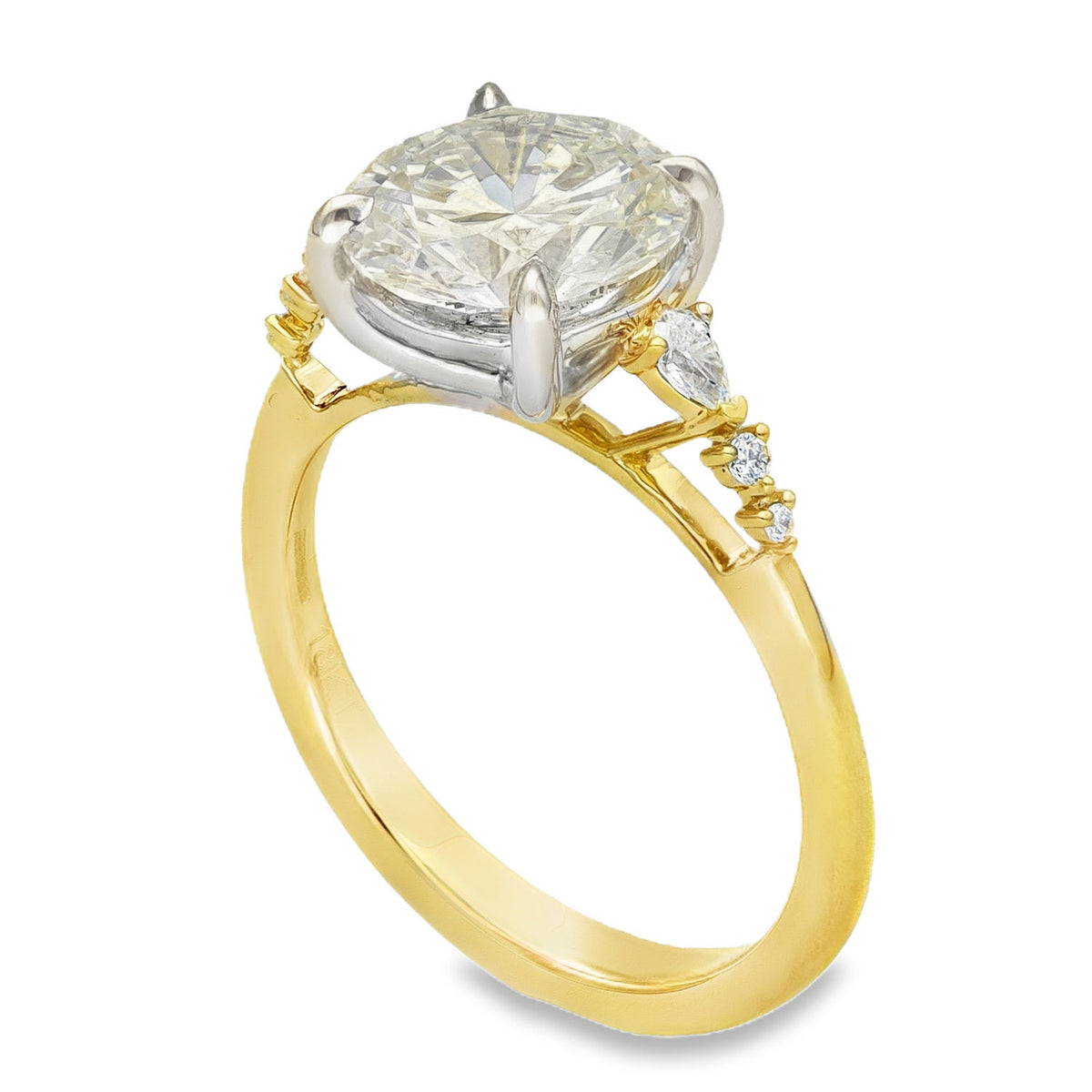 18ct Yellow Gold Diamond Solitaire Engagement Ring -  Size M - 2.73ct