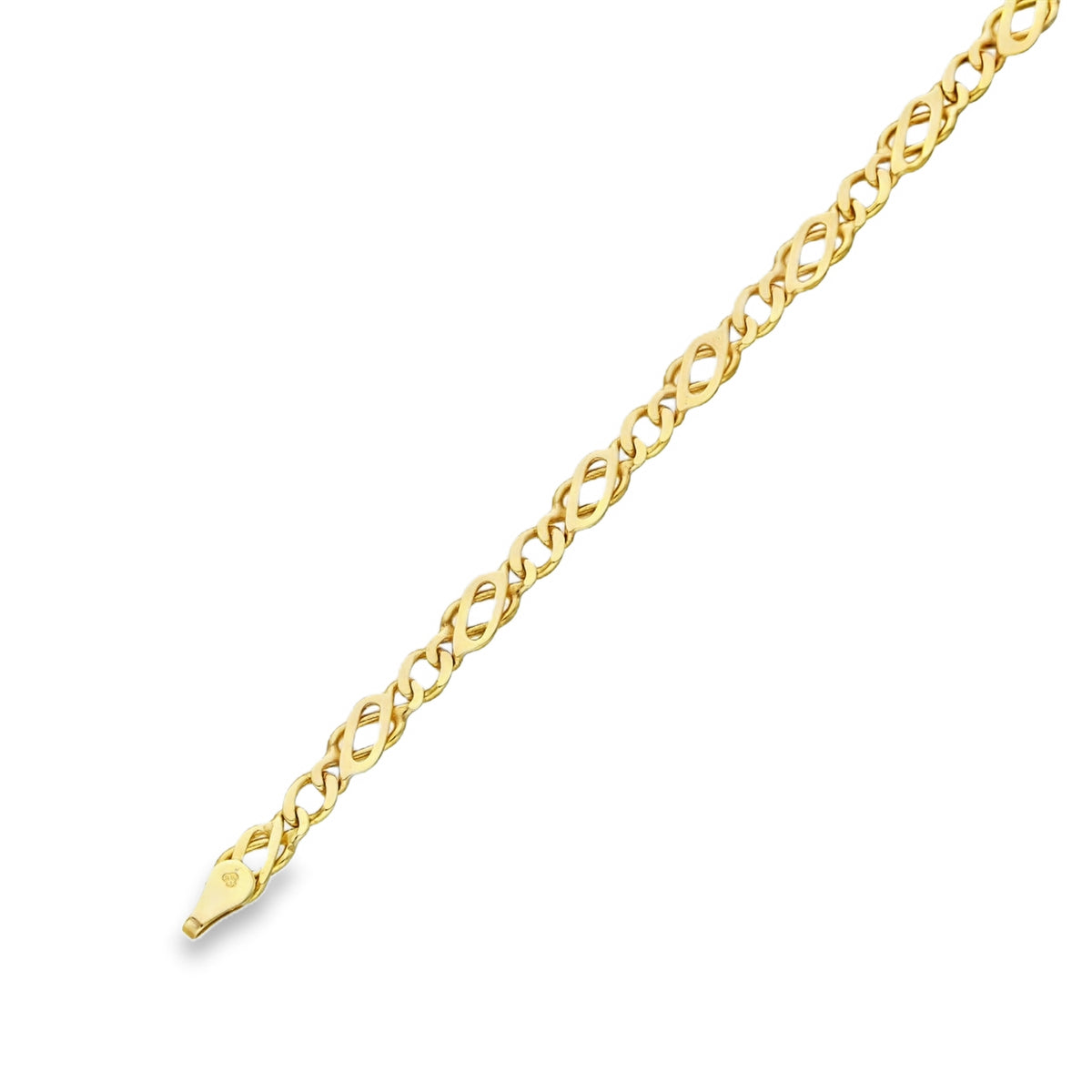 9ct Yellow Gold Celtic Link Bracelet - 7" - 3.8g