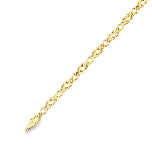 9ct Yellow Gold Celtic Link Bracelet - 7" - 3.8g