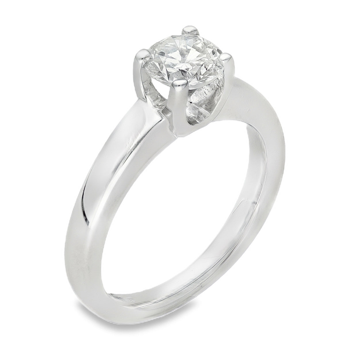 18ct White Gold Diamond Solitaire Engagement Ring - Size H½ - 0.60ct