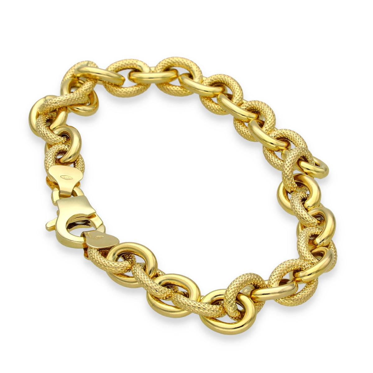 9ct Yellow Gold Belcher Bracelet - 7.5" - 9.9g