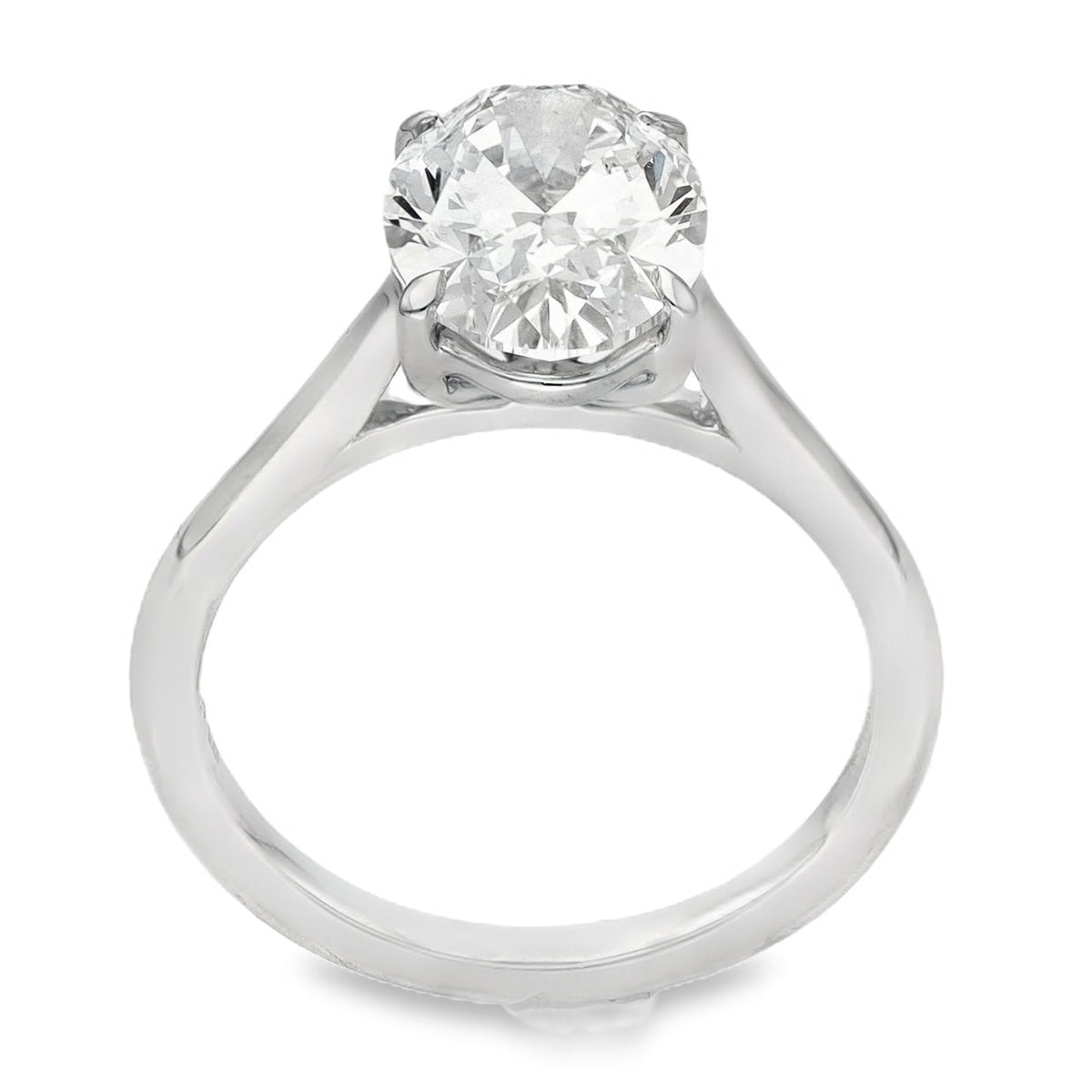 Lab Grown 1.50CT  Diamond Oval Cut Platinum Engagement Ring D VS1