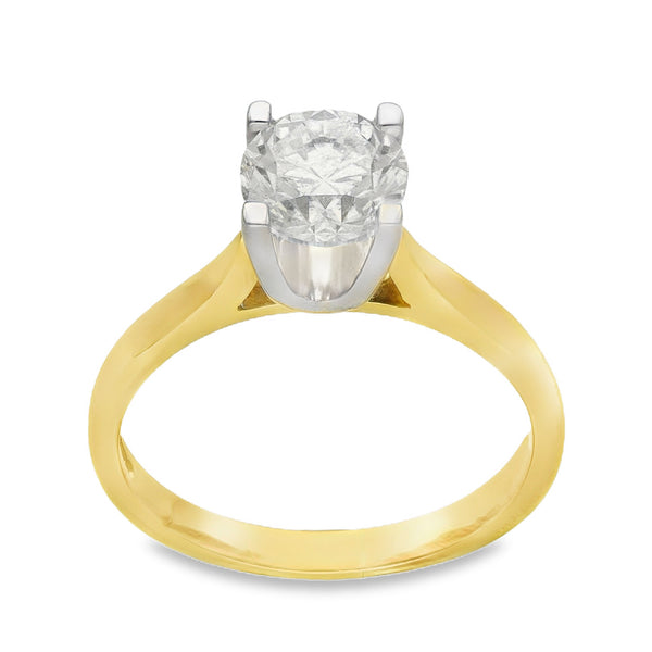 18ct Yellow Gold Diamond Solitaire Engagement Ring - 1.50ct