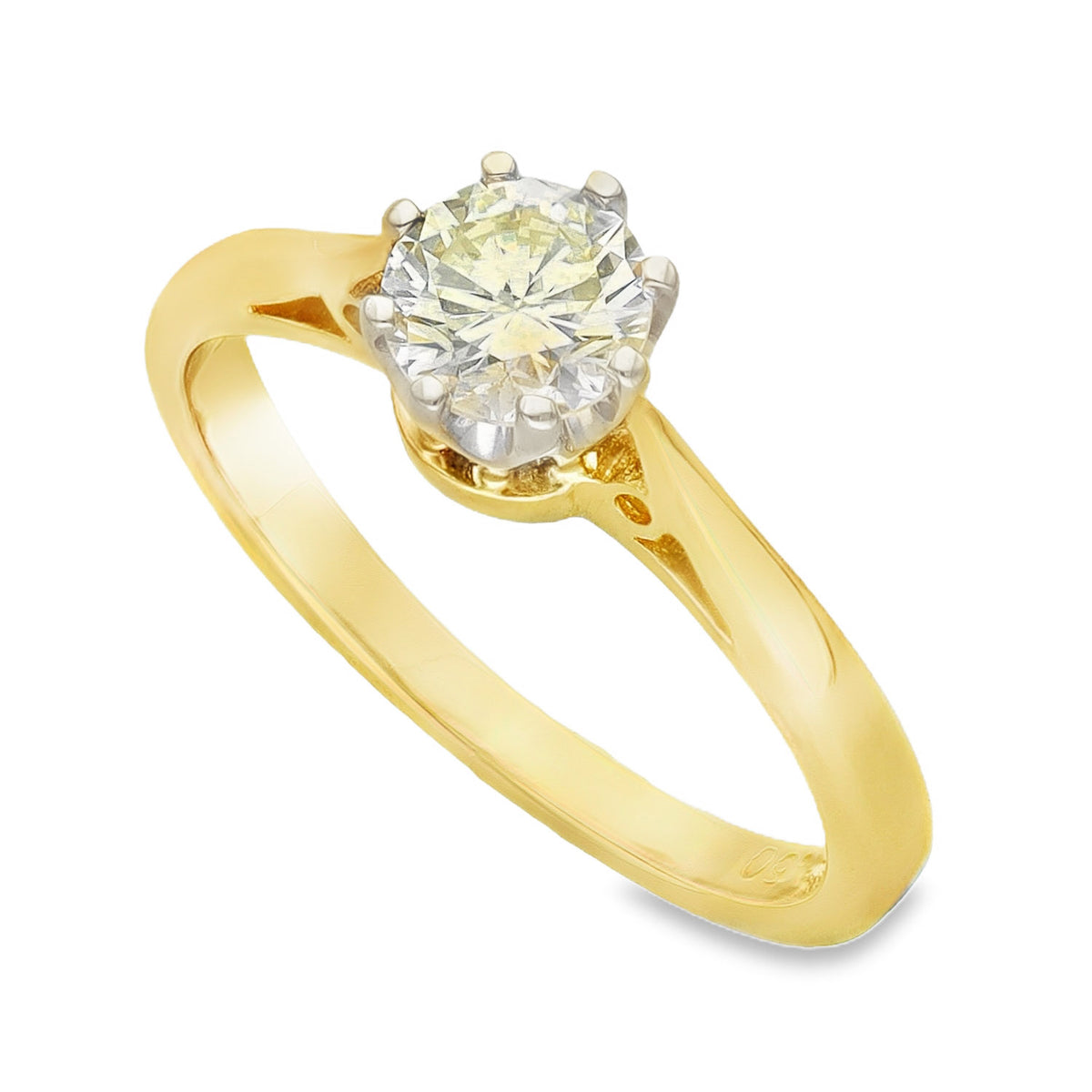18ct White Gold Diamond Engagement Ring - Size K - 0.50ct