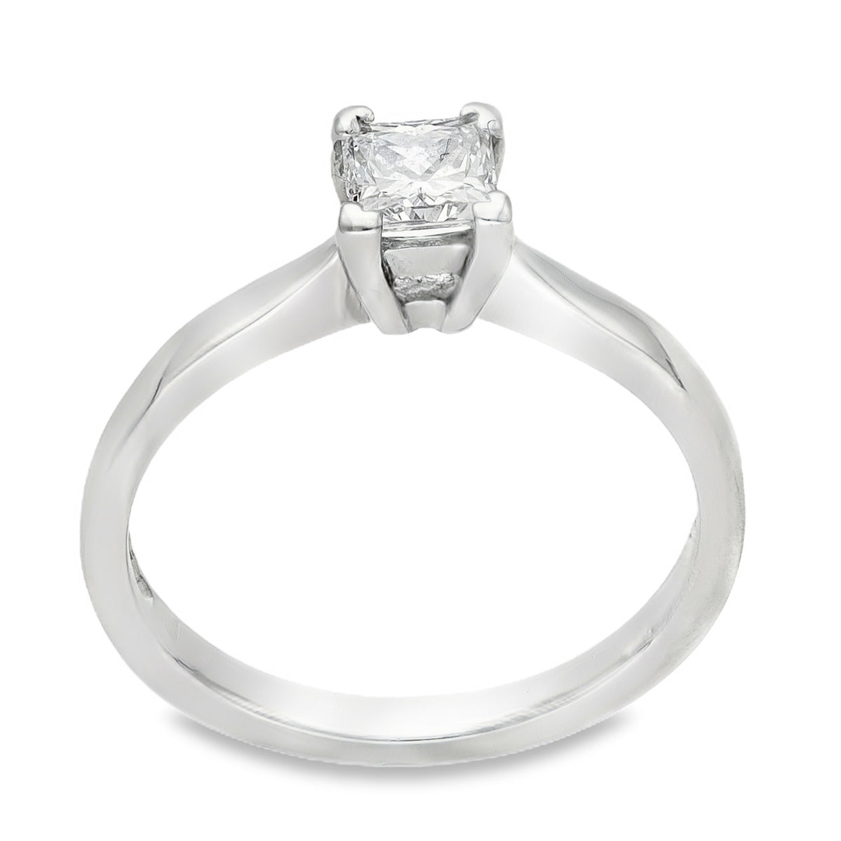 950 Platinum Princess Engagement Diamond Ring - Size L - 0.28ct