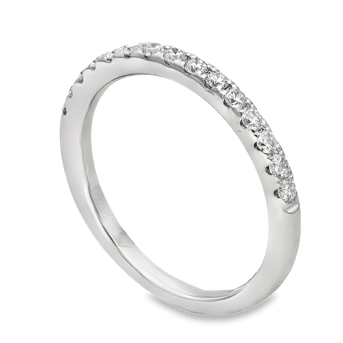 950 Platinum Diamond Half Eternity Ring - Size H½ - 0.22ct