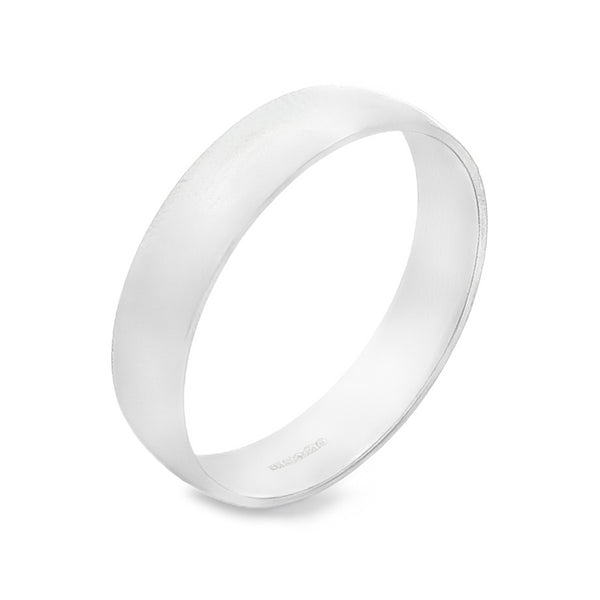 950 Platinum Plain D-Shape Wedding Band - Size V - 5mm