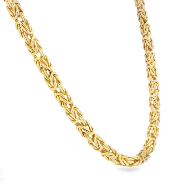 9ct Yellow Gold Heavy Byzantine Chain - 30" - 100.7g