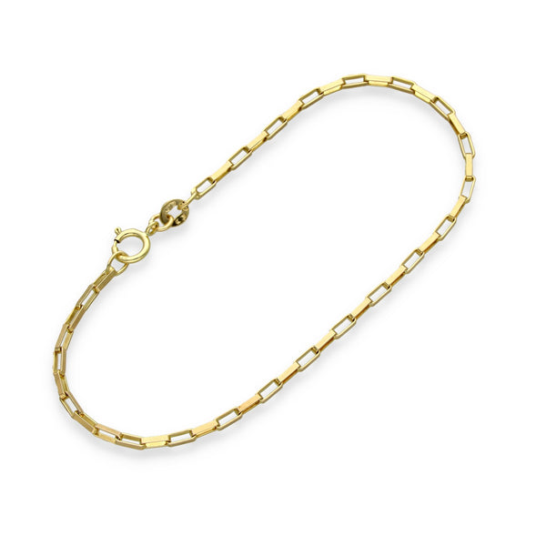 9ct Yellow Gold Fine Paper Link Bracelet - 7" - 1.9g