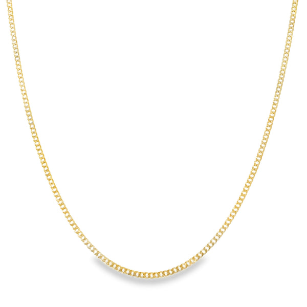 9ct Yellow Gold Closed Curb Chain - 16"- 2.8g