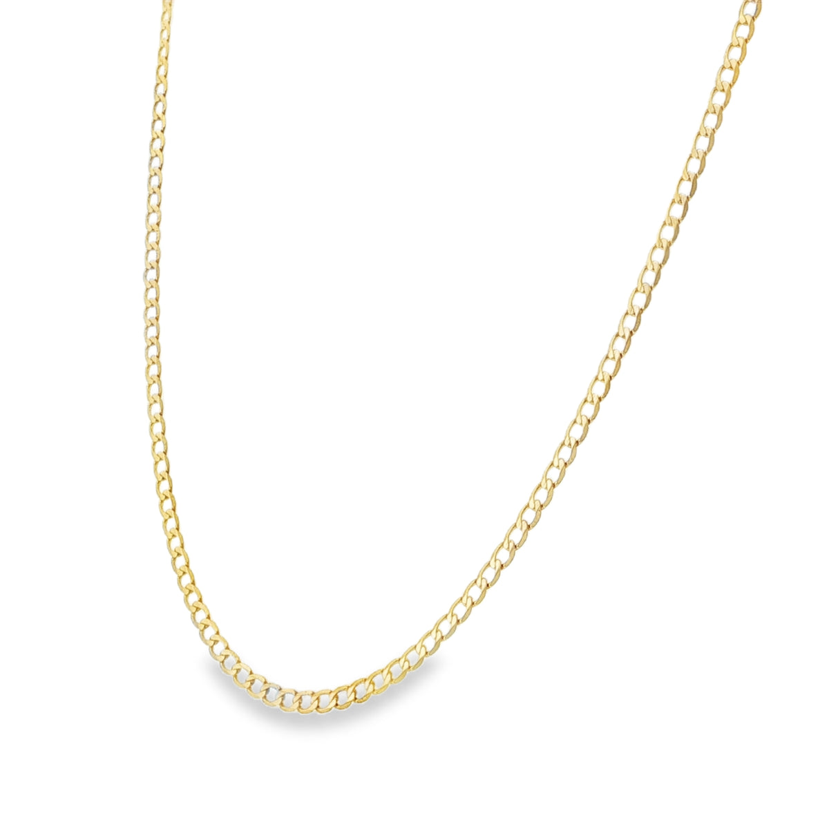 9ct Yellow Gold Open Flat Curb Chain - 20"- 3.7g