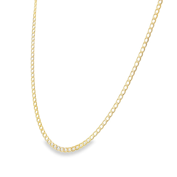 9ct Yellow Gold Open Flat Curb Chain - 20"- 3.7g