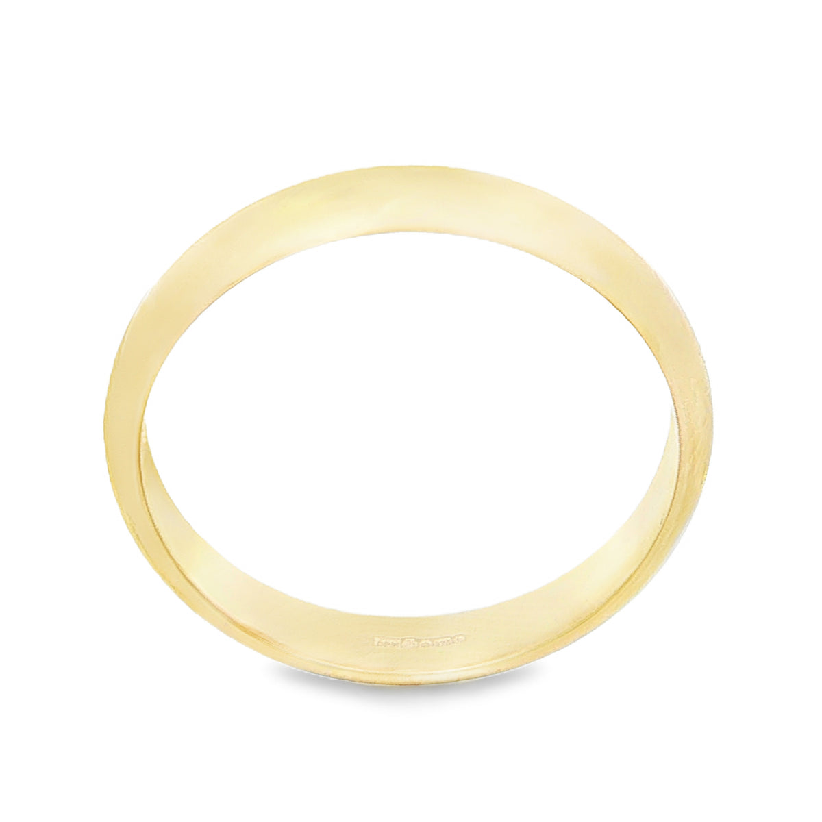 9ct Yellow Gold Plain D-Shape Wedding Band - Size Y½ - 4mm