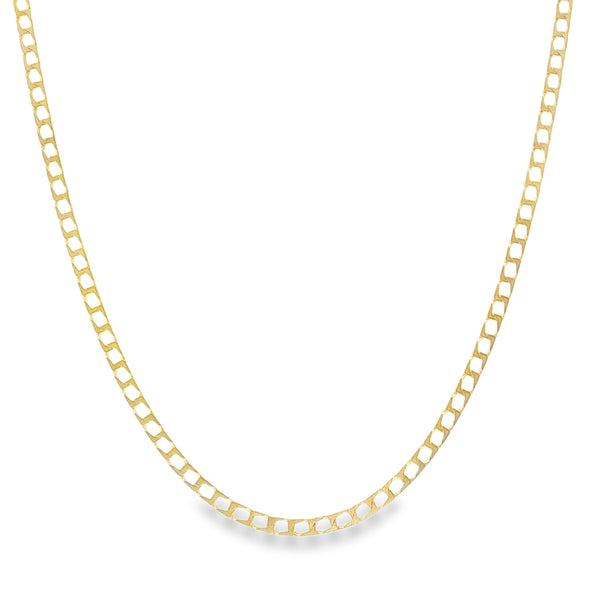 9ct Yellow Gold Open Link Square Curb Chain - 22" - 6.0g