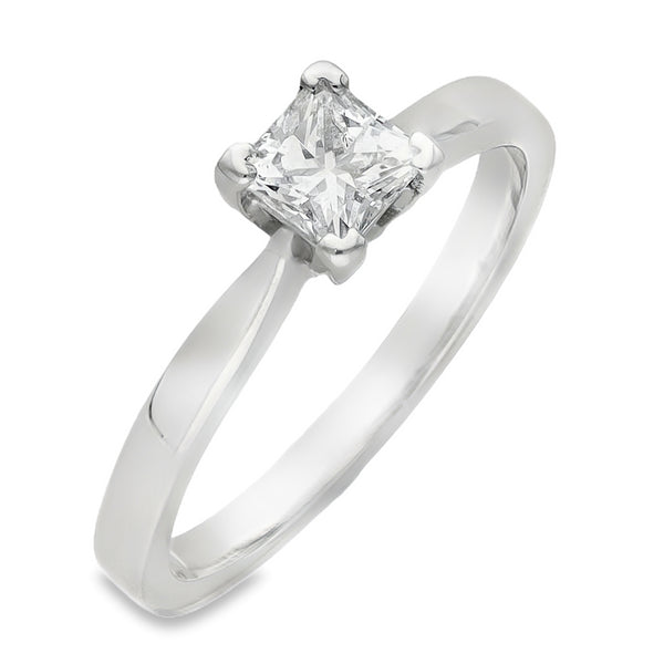 950 Platinum Princess Engagement Diamond Ring - Size L - 0.28ct