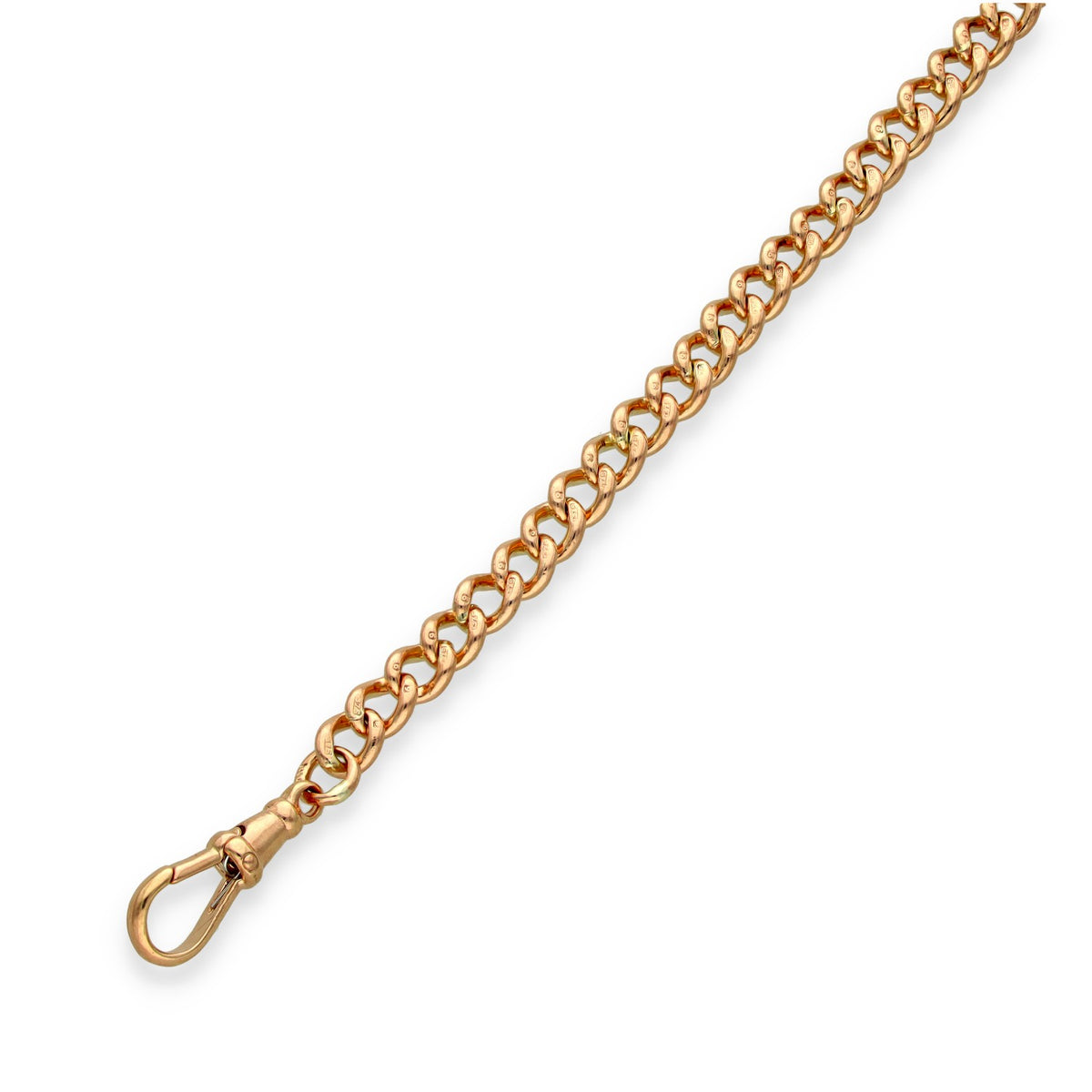 9ct Rose Gold Albert Bracelet & T-Bar - 8.5" - 17.2g
