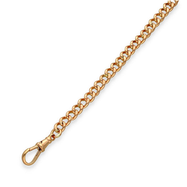 9ct Rose Gold Albert Bracelet & T-Bar - 8.5" - 17.2g