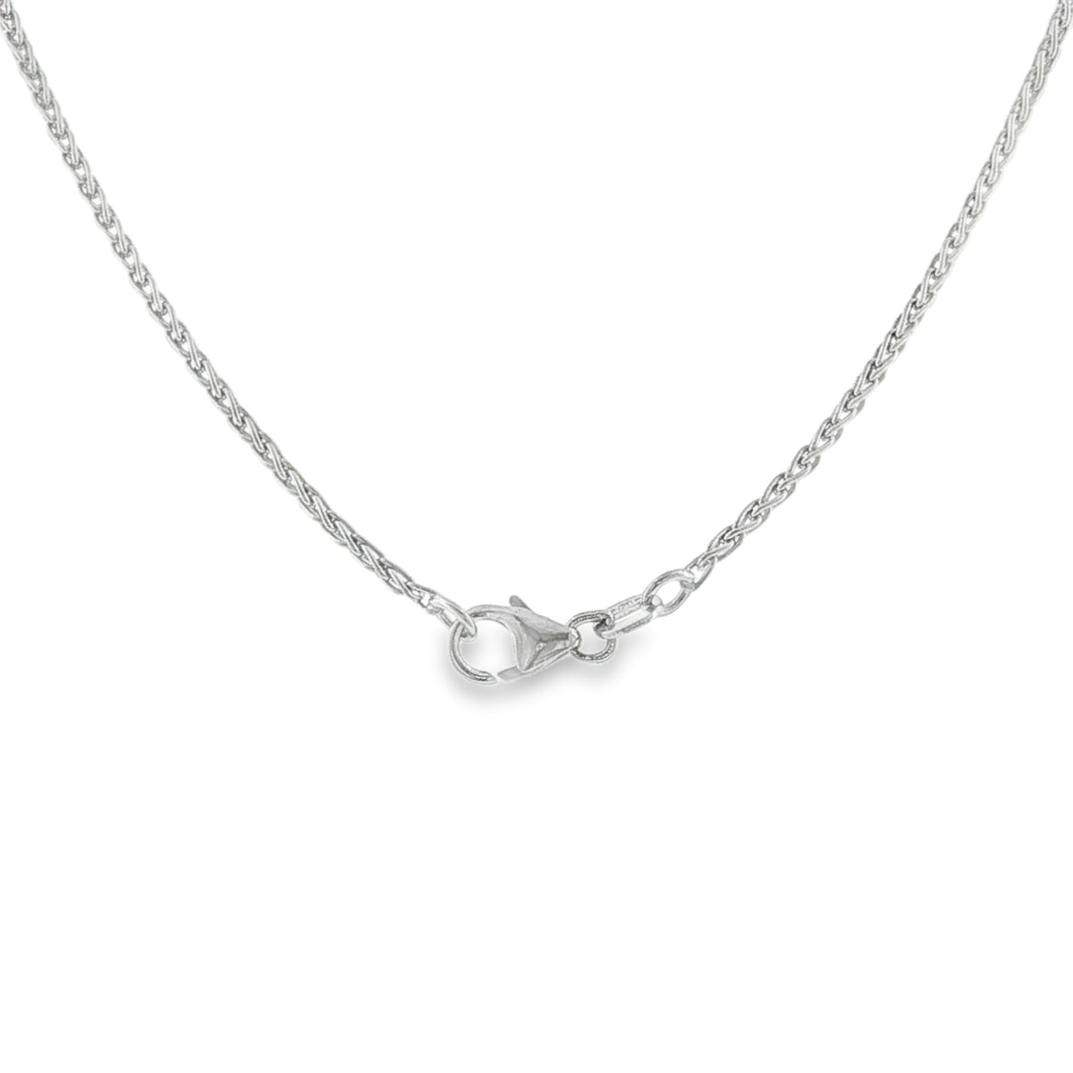 18ct White Gold Fine Spiga Chain - 18" - 5.6g