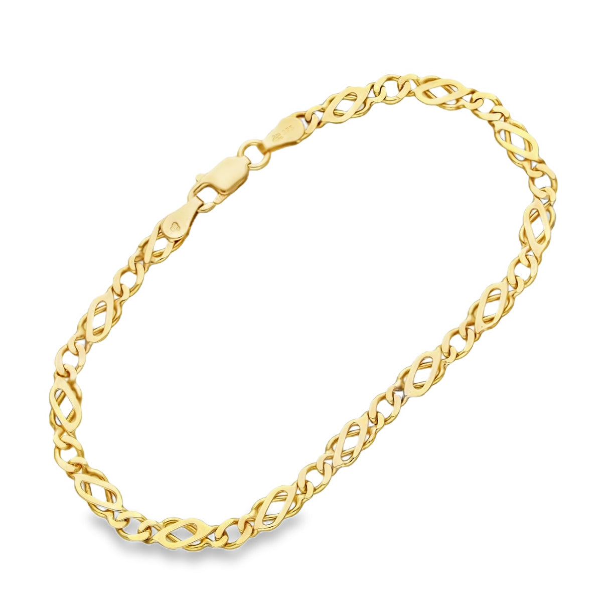9ct Yellow Gold Celtic Link Bracelet - 7" - 3.8g