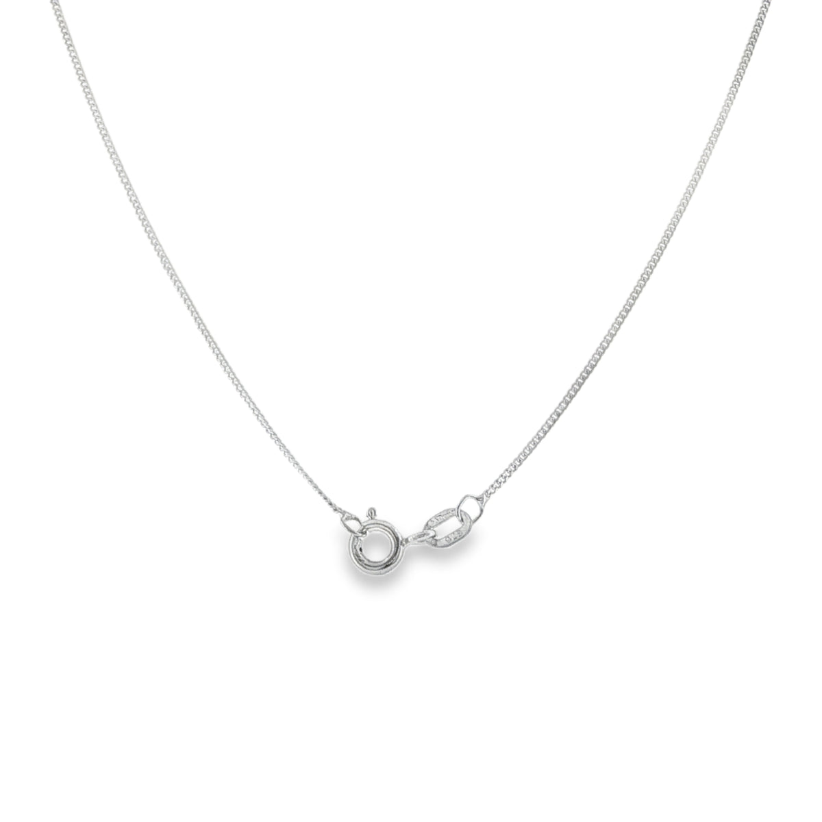 9ct White Gold CZ Halo Pendant & Chain - 16"- 2.6g