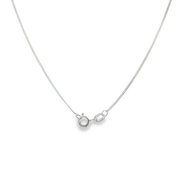 9ct White Gold CZ Halo Pendant & Chain - 16"- 2.6g