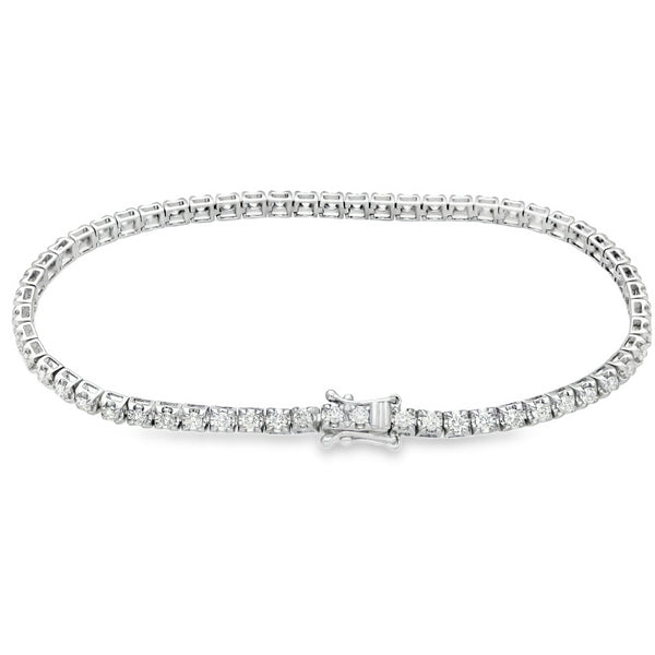 9ct White Gold 2.00ct Diamond Tennis Bracelet – 18.5cm