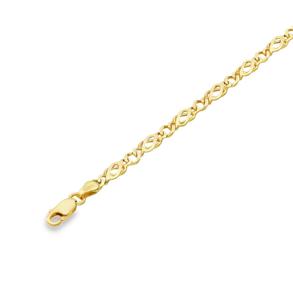 9ct Yellow Gold Celtic Link Bracelet - 7" - 3.8g