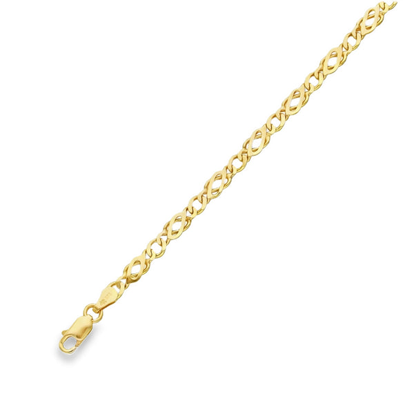 9ct Yellow Gold Celtic Link Bracelet - 7" - 3.8g