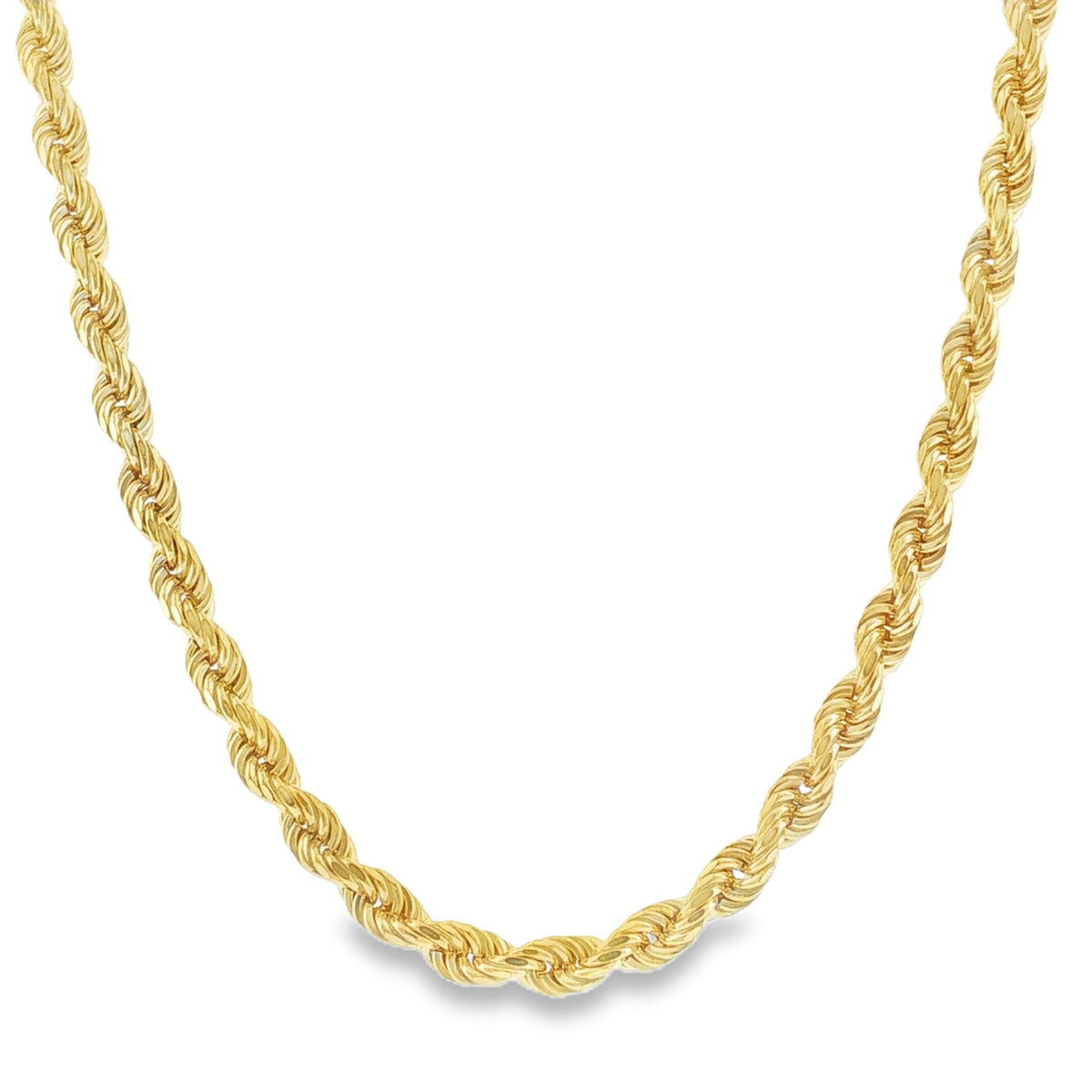 9ct Yellow Gold Rope Chain - 20" - 21.3g